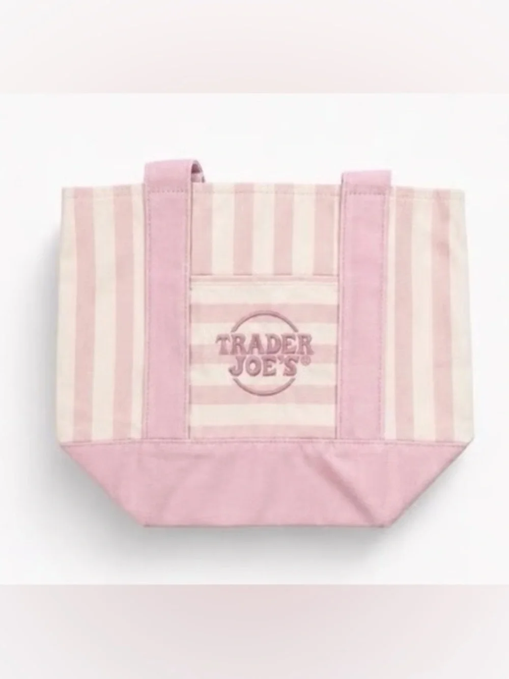 Pink Striped Canvas Tote Bag - Trader Joe’s